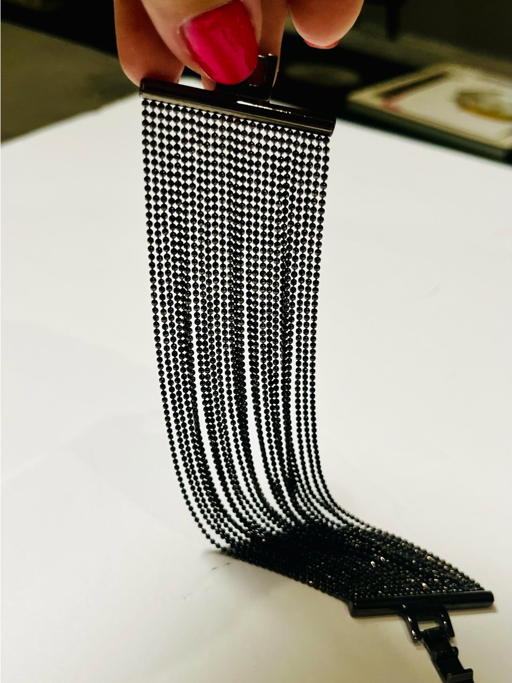 Women Multi-Row Gunmetal Mesh Cuff Bracelet $25 - Picture 6 of 8